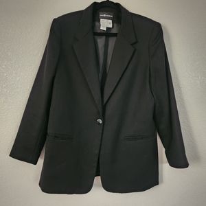 Sag Harbor black 100% Wool blazer jacket sz 14
